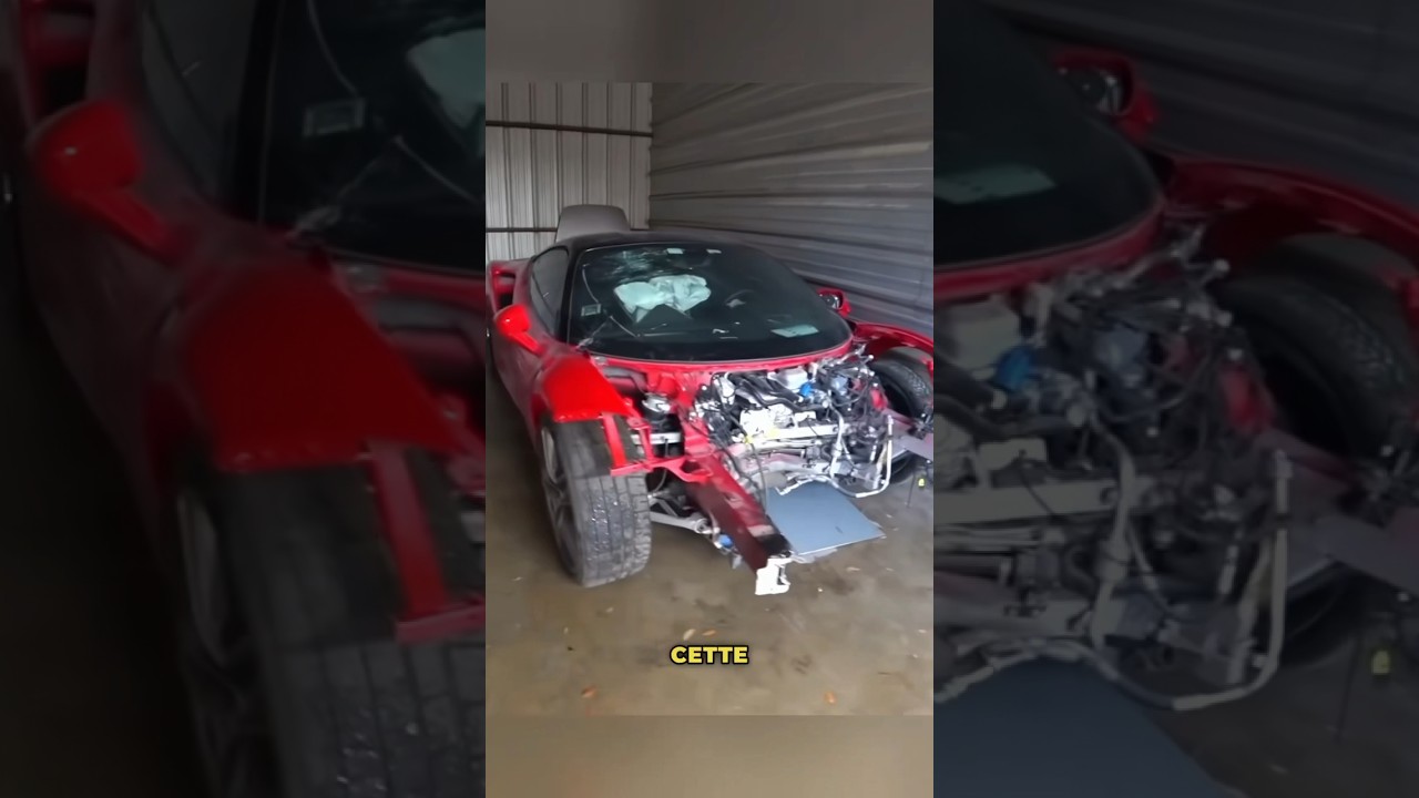 Il achète cette Ferrari accidenté et se donne l’objectif de la réparer ! #ferrari #automobile