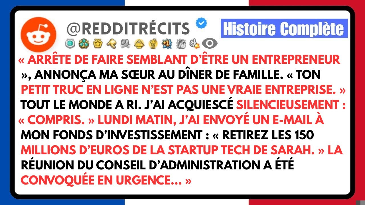 Arrête De Faire Semblant D’Être Un Entrepreneur, Annonça Ma Sœur Au Dîner De Famille. Ton Petit Truc