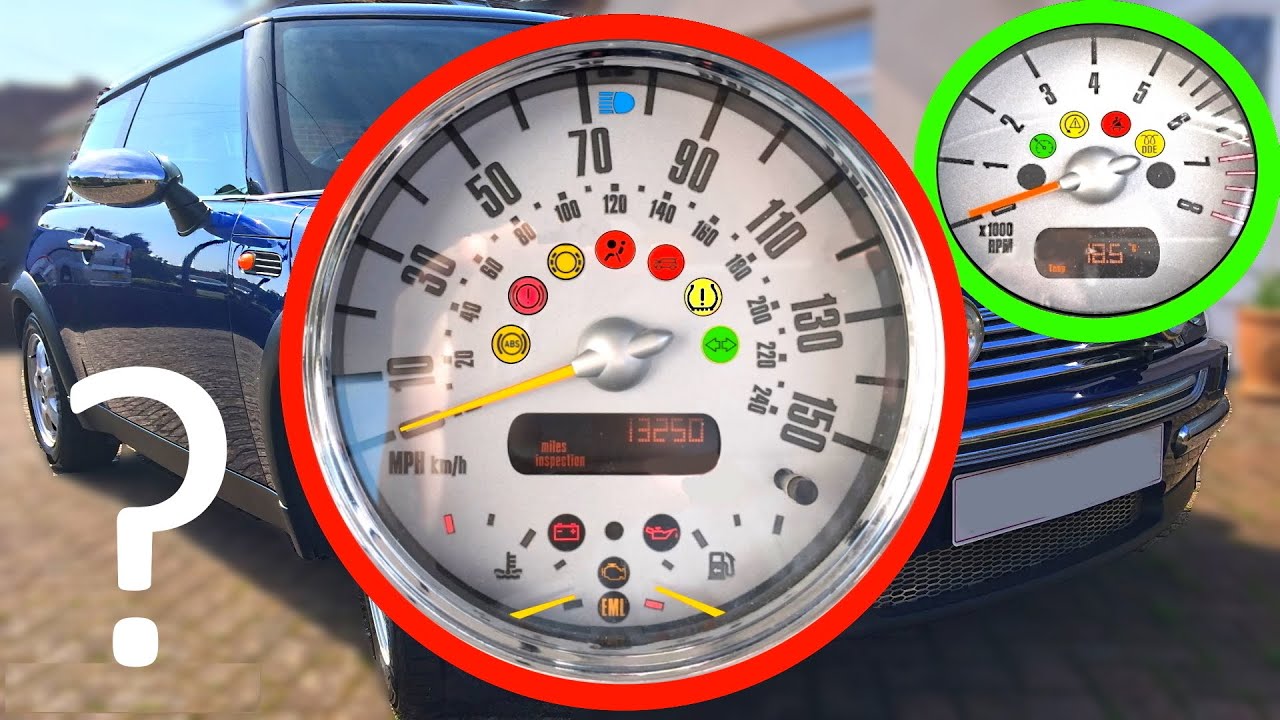 Mini Dashboard Warning Lights & Symbols - Mini R53 Instrument Panel