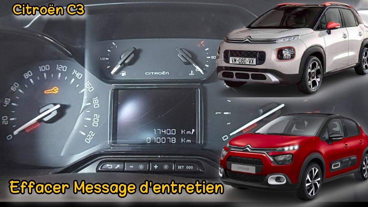 Citroën C3 : remise à zéro témoin vidange