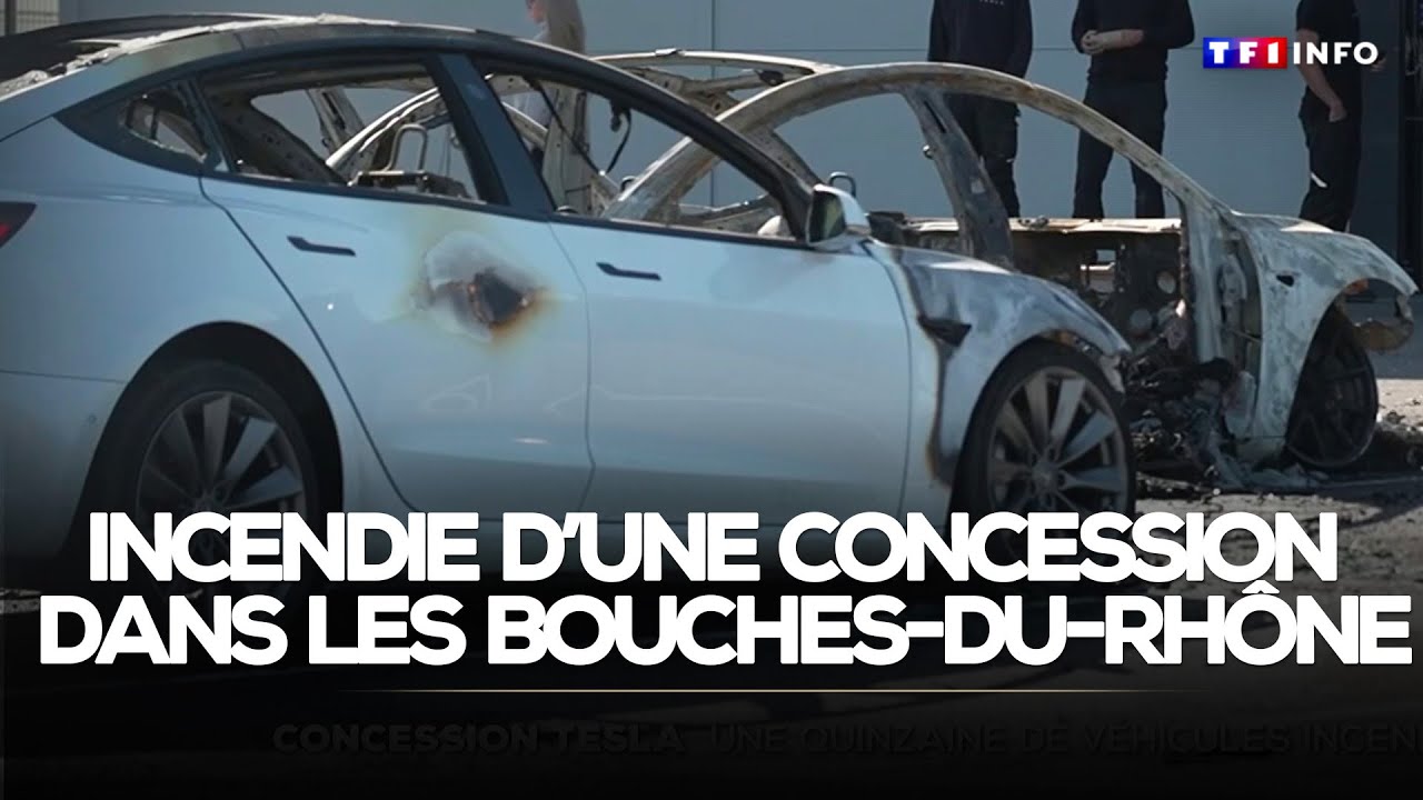 Une quinzaine de véhicules calcinés dans l'incendie d'une concession Tesla aux Pennes-Mirabeau