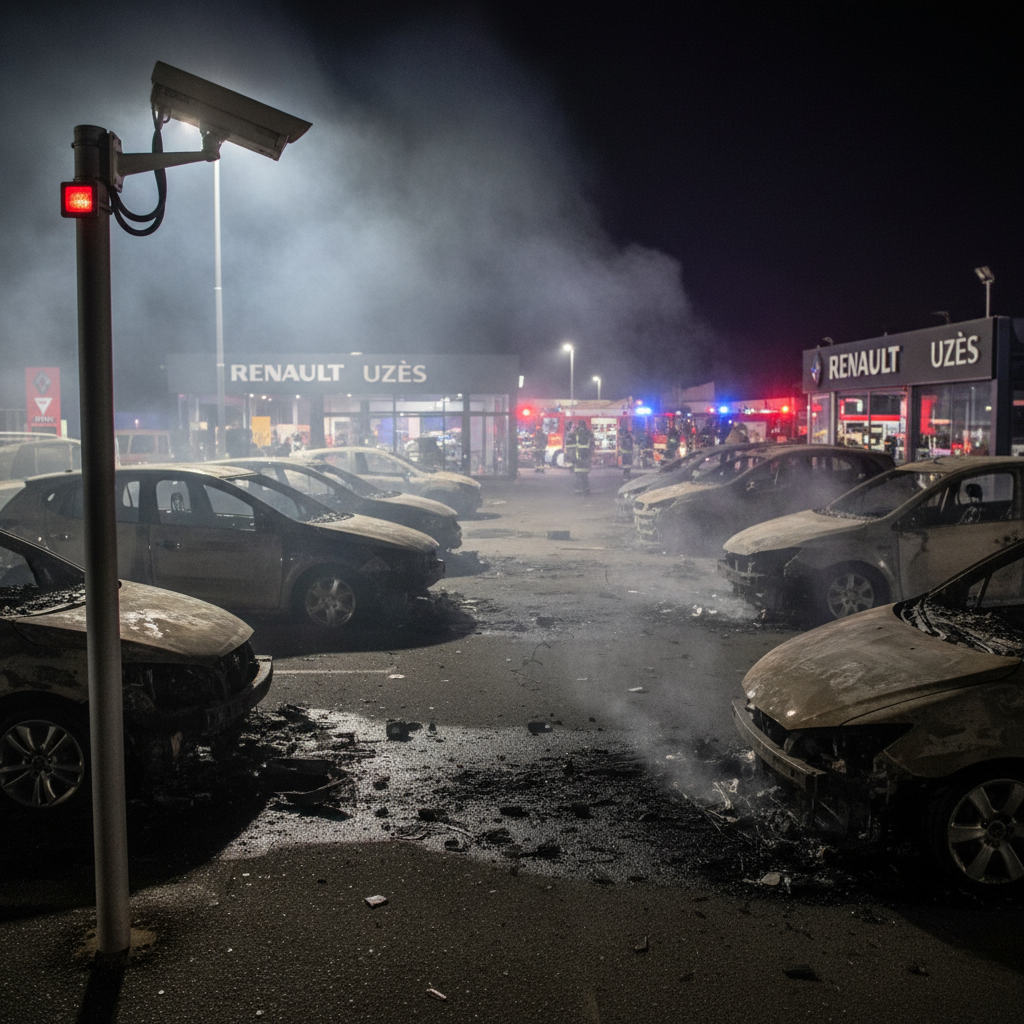un incendie spectaculaire de véhicules a ravagé un concessionnaire à uzès. le gérant lance un appel à témoins pour aider à résoudre cette affaire mystérieuse.