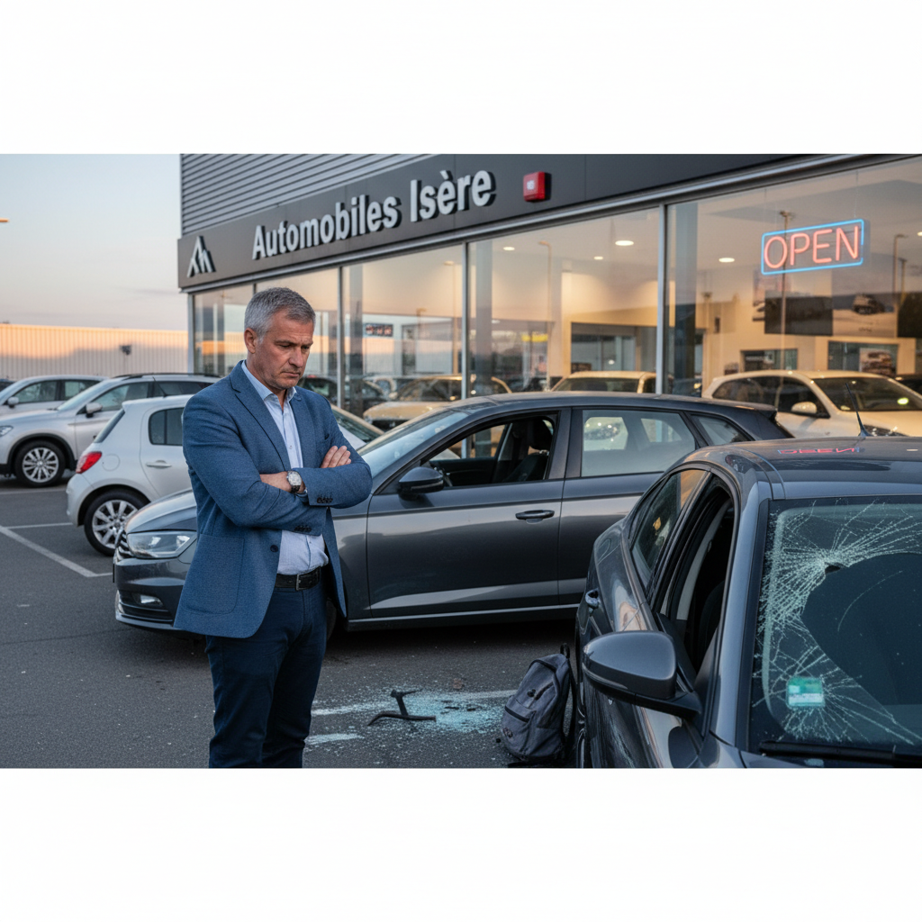 isère : un concessionnaire automobile mis en garde à vue après avoir tiré sur des cambrioleurs tentant de s'introduire dans son établissement.