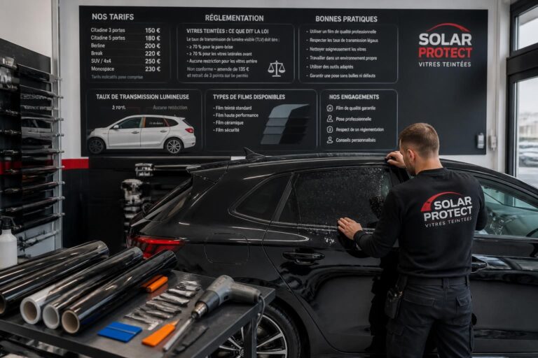 Tarif pose film teinté voiture : guide complet sur prix, réglementation et conseils pratiques