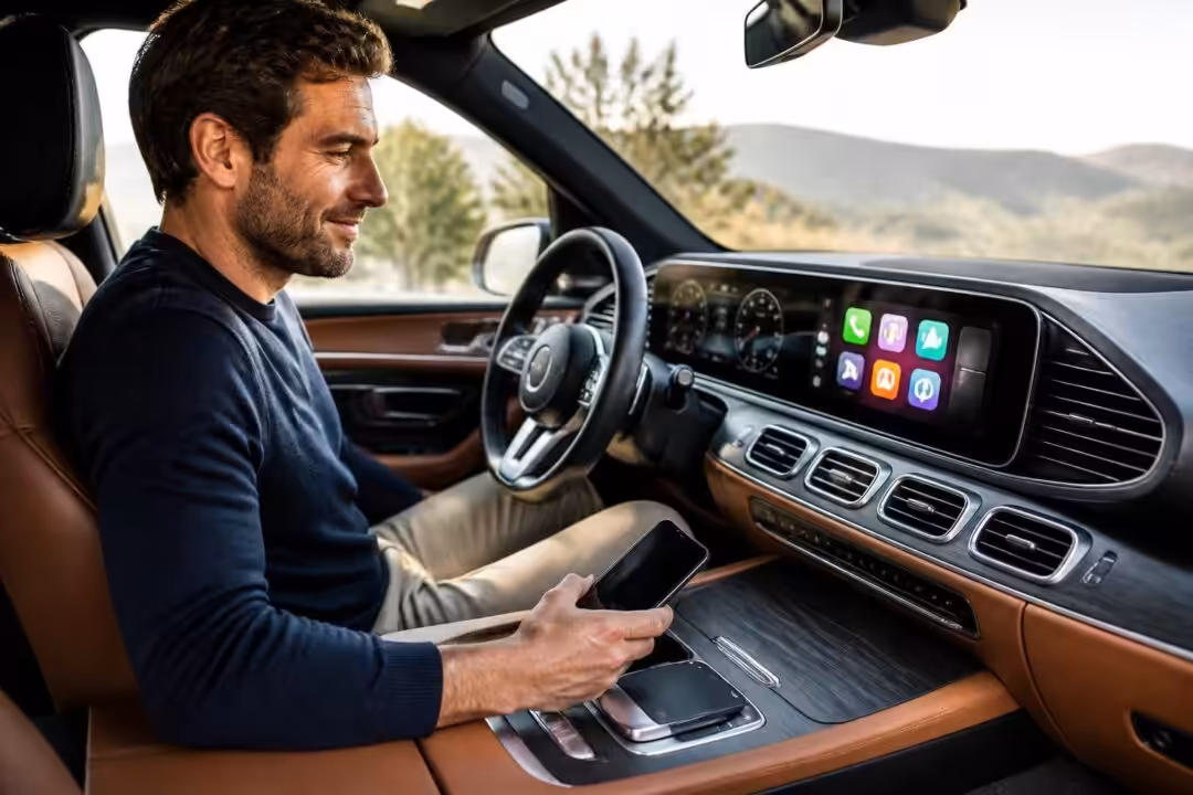 découvrez carplay et android auto sans fil pour profiter pleinement de votre voiture sans contrainte de câble. connectez votre smartphone facilement et en toute liberté.